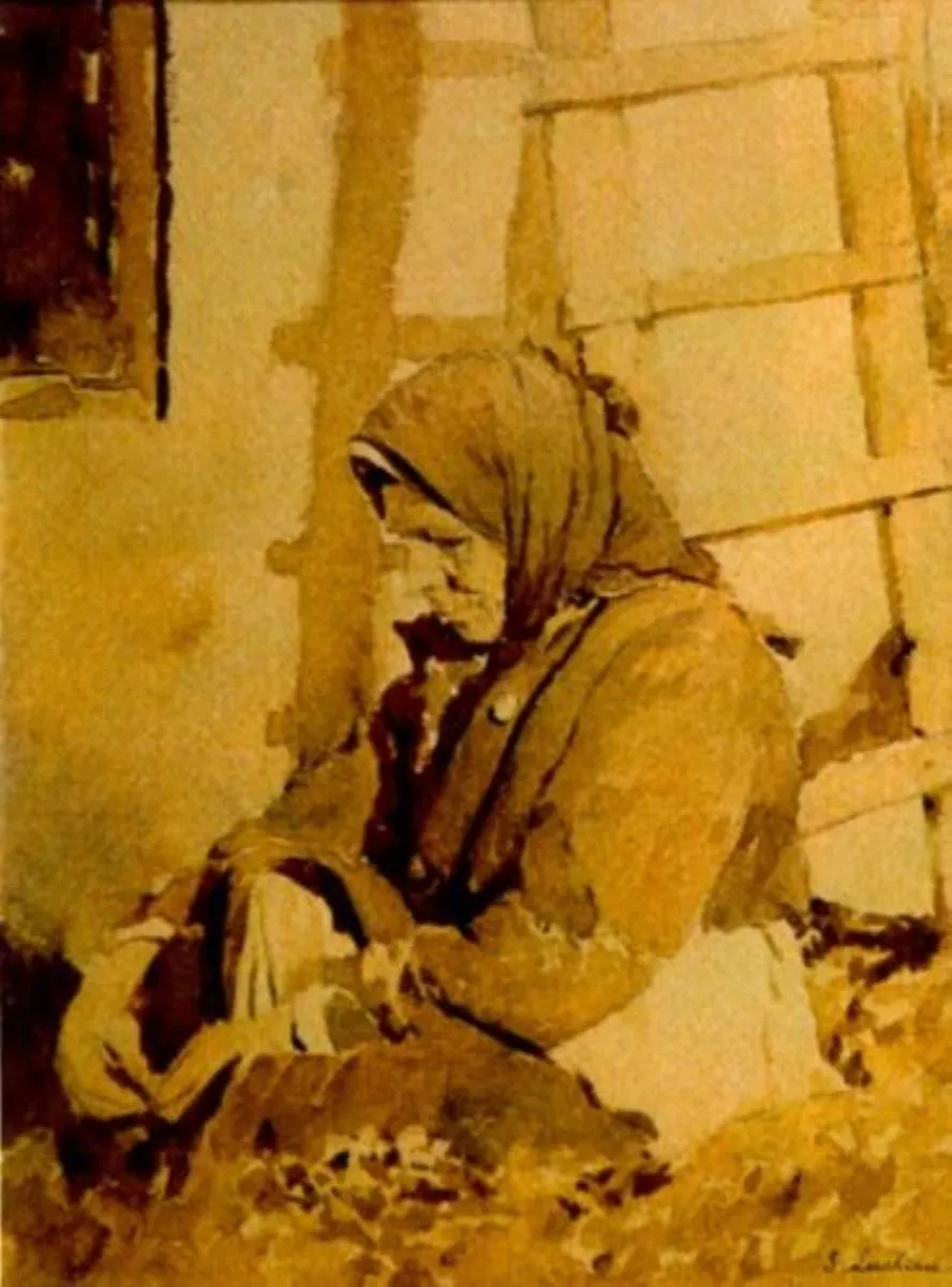 Pe prispă, by Ștefan Luchian, unspecified, 1908