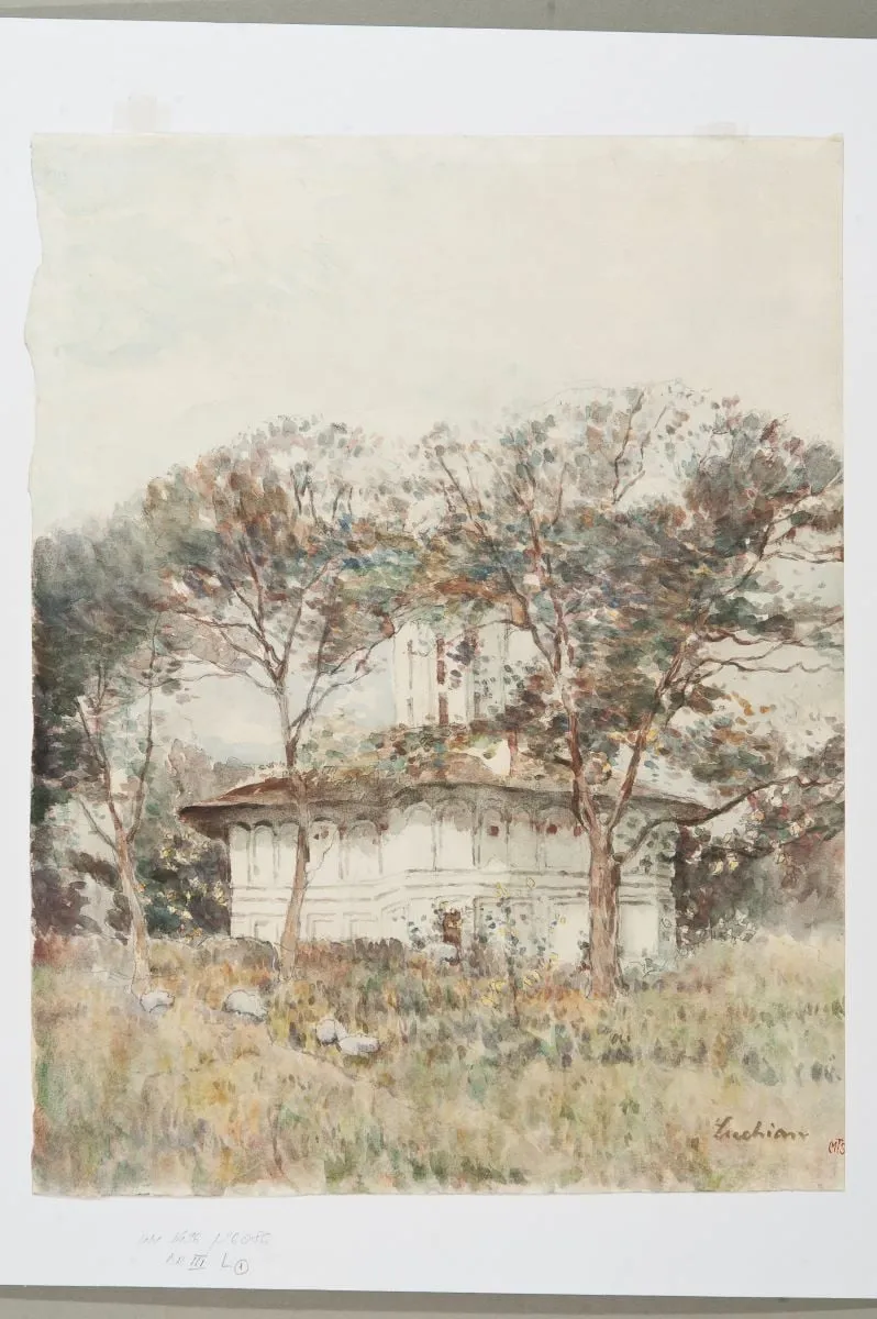Peisaj cu biserică, by Ștefan Luchian, 1902