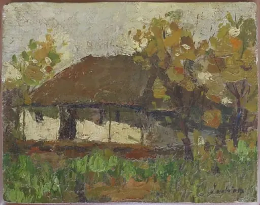 Peisaj cu casă din Moldova, by Ștefan Luchian