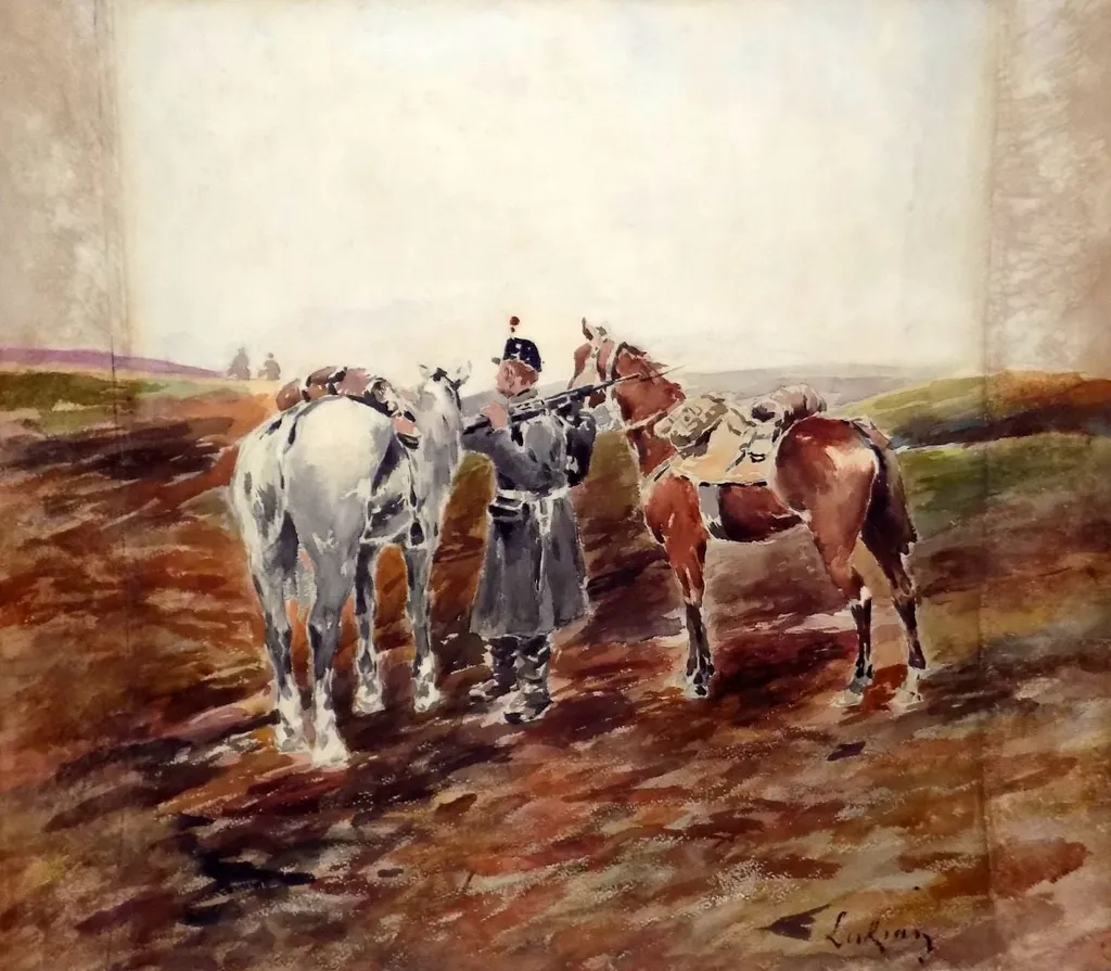 Soldat cu cai, by Ștefan Luchian, unspecified