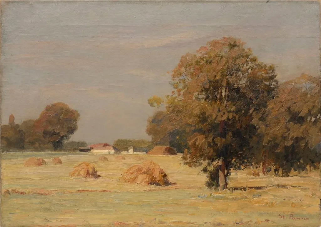 Lunca cu căpițe de fân cosit, by Ștefan Popescu