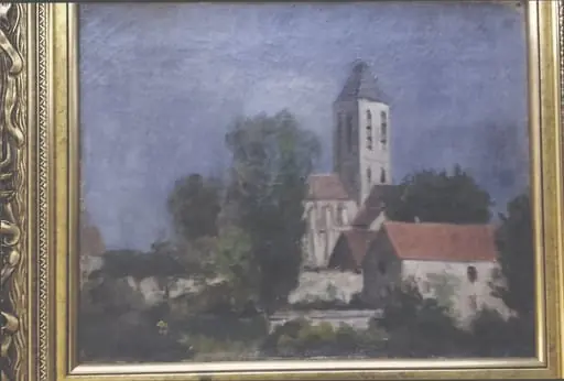 Peisaj cu biserică, by Ștefan Popescu