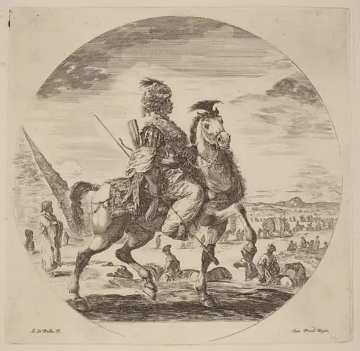 A Black Horseman, by Stefano Della Bella