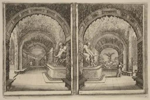 A Grotto Seen from Two Different View Points, by Stefano Della Bella