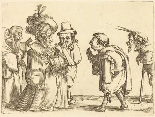 A Lady Greeted by a Dwarf, by Stefano Della Bella