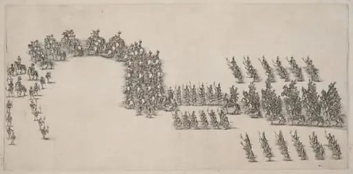 A Procession of Sixty Cavaliers and Torch Bearers, by Stefano Della Bella