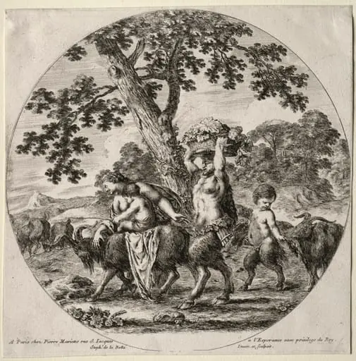 A Satyr Family Traveling, by Stefano Della Bella