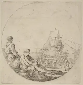 A Seated White Sailor and a Standing Black Sailor
