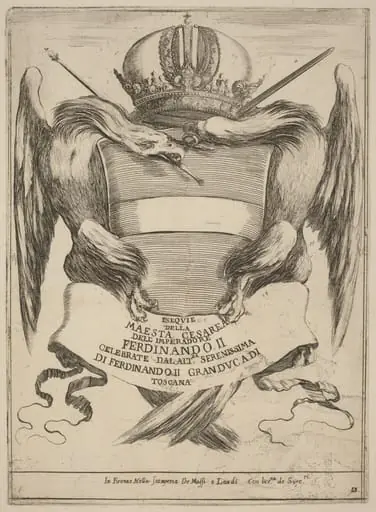 Arms with a Dedication to Grand Duke Ferdinand II, by Stefano Della Bella