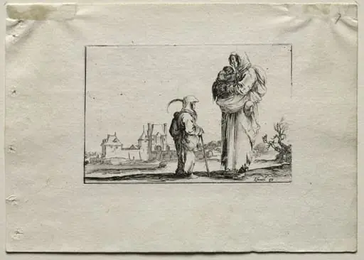 Caprices: Beggar Woman with a Baby and a Little Girl, by Stefano Della Bella