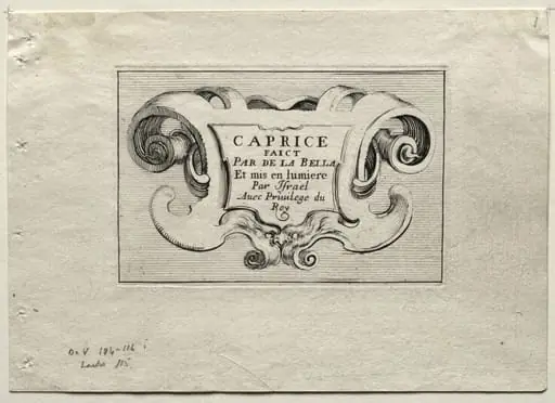Caprices: Title Page, by Stefano Della Bella