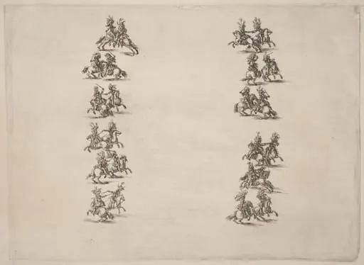 Cavaliers Fighting in Two Columns, by Stefano Della Bella