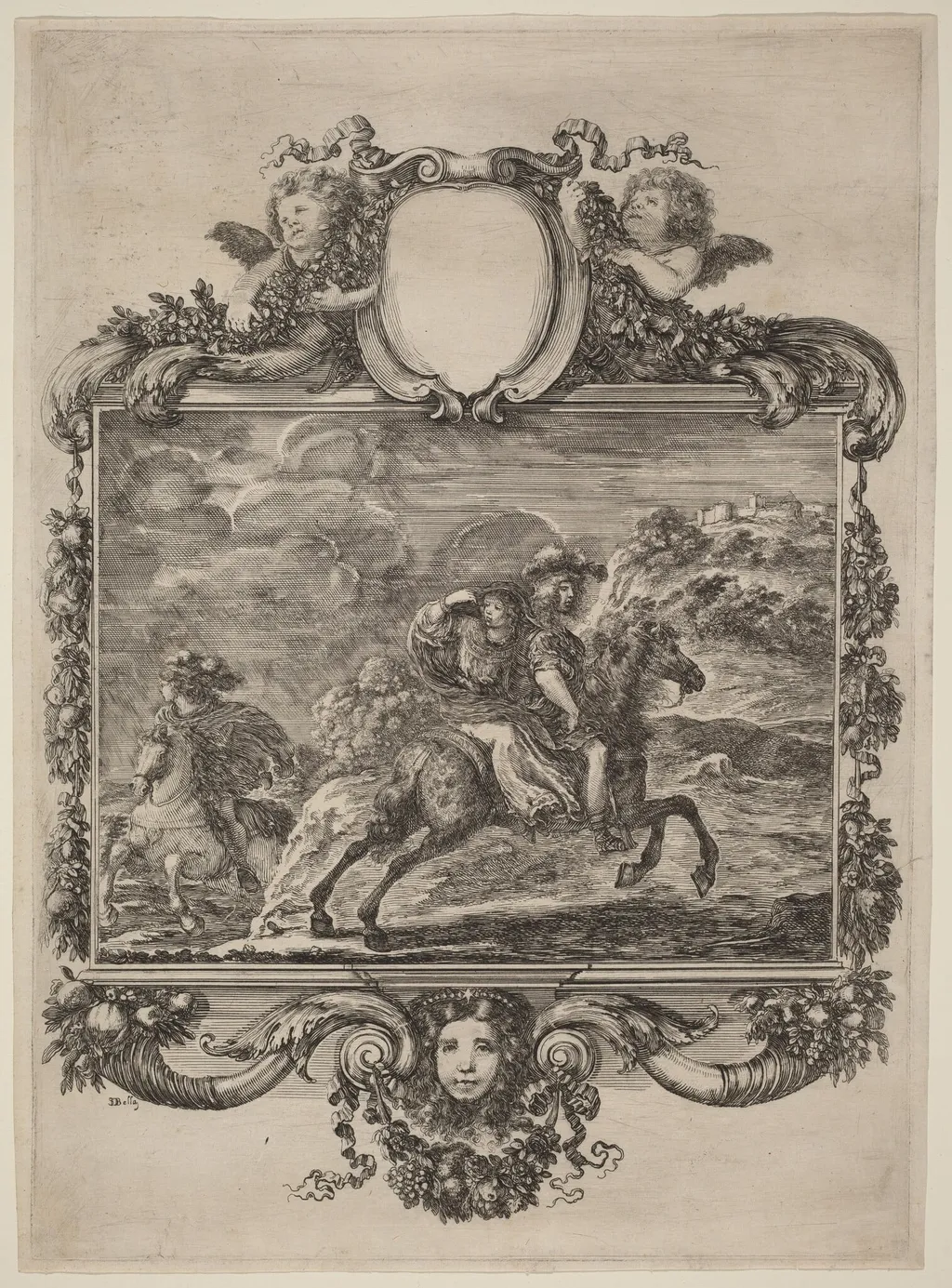 Clovis and Clotilda, by Stefano Della Bella, ink, 1657