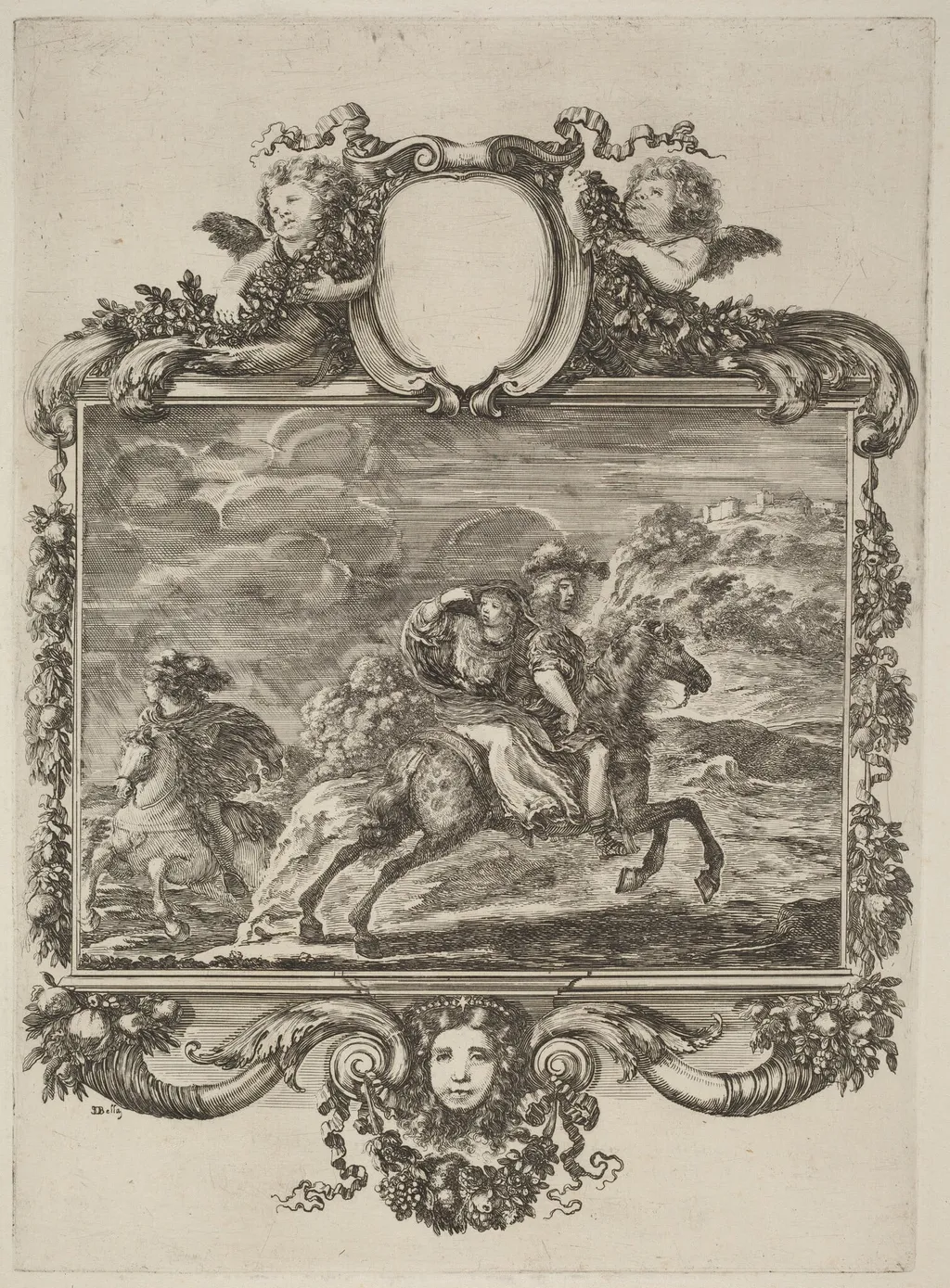 Clovis and Clotilda, by Stefano Della Bella, ink, 1637