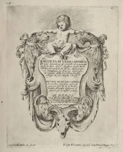 Collection of Various Caprices and New Designs of Cartouches and Ornaments, by Stefano Della Bella