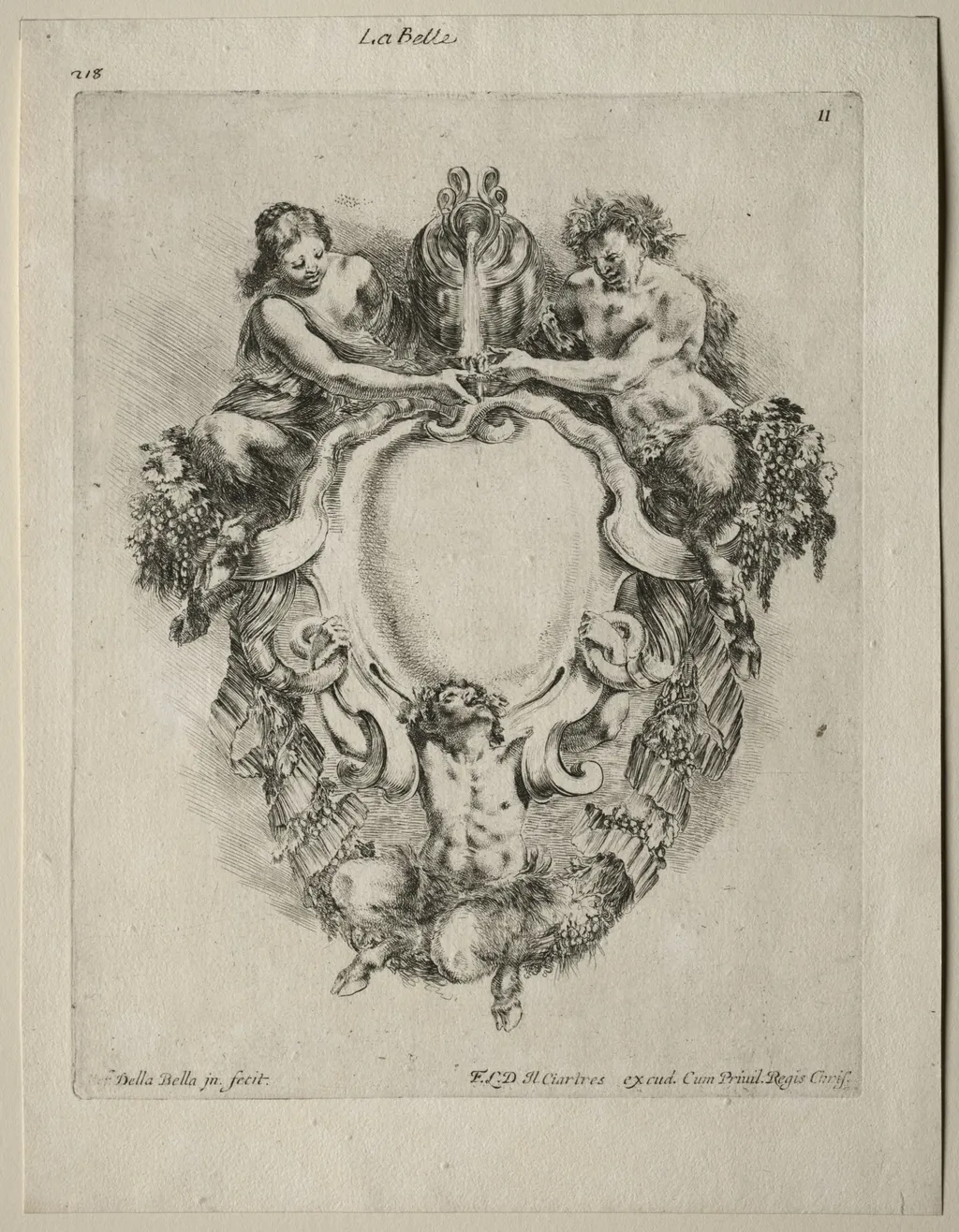 Collection of Various Caprices and New Designs of Cartouches and Ornaments: No 11, by Stefano Della Bella, 1646