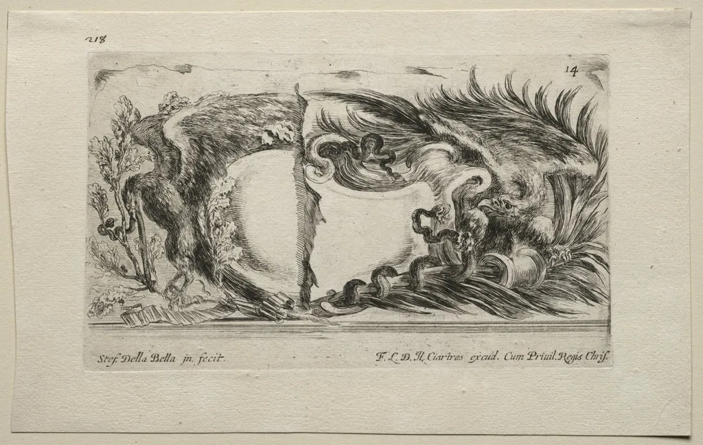 Collection of Various Caprices and New Designs of Cartouches and Ornaments: No 14, by Stefano Della Bella, 1646