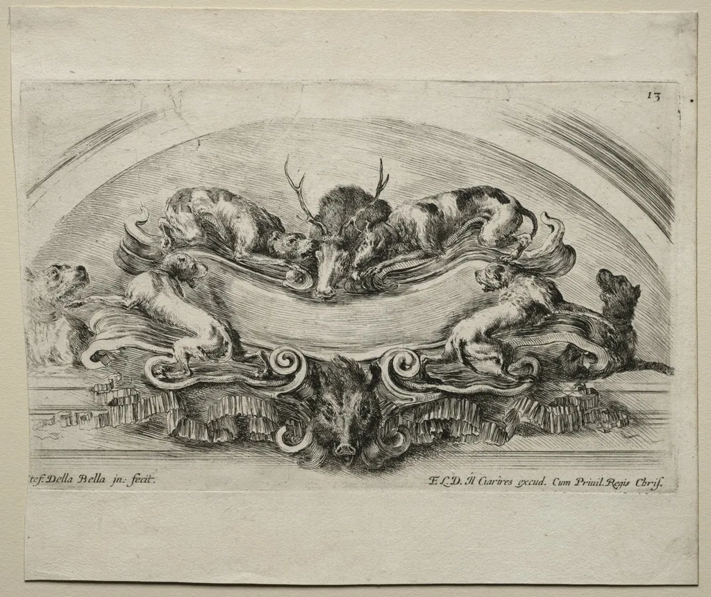 Collection of Various Caprices and New Designs of Cartouches and Ornaments: No 13, by Stefano Della Bella, 1646