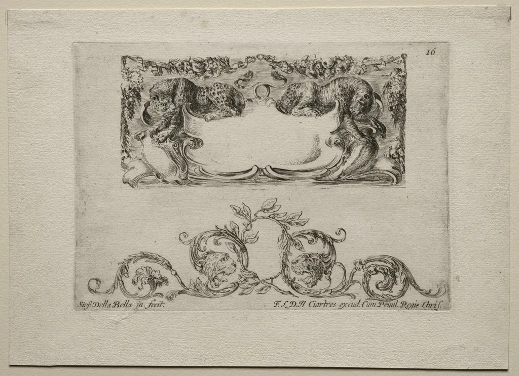 Collection of Various Caprices and New Designs of Cartouches and Ornaments: No 16, by Stefano Della Bella, 1646
