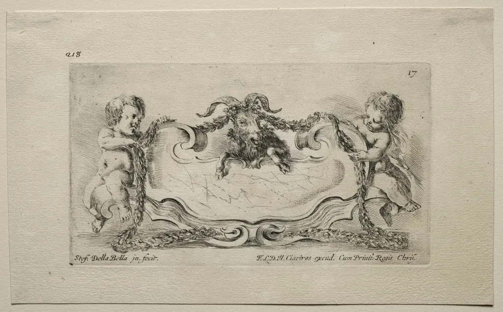 Collection of Various Caprices and New Designs of Cartouches and Ornaments: No 17, by Stefano Della Bella, 1646