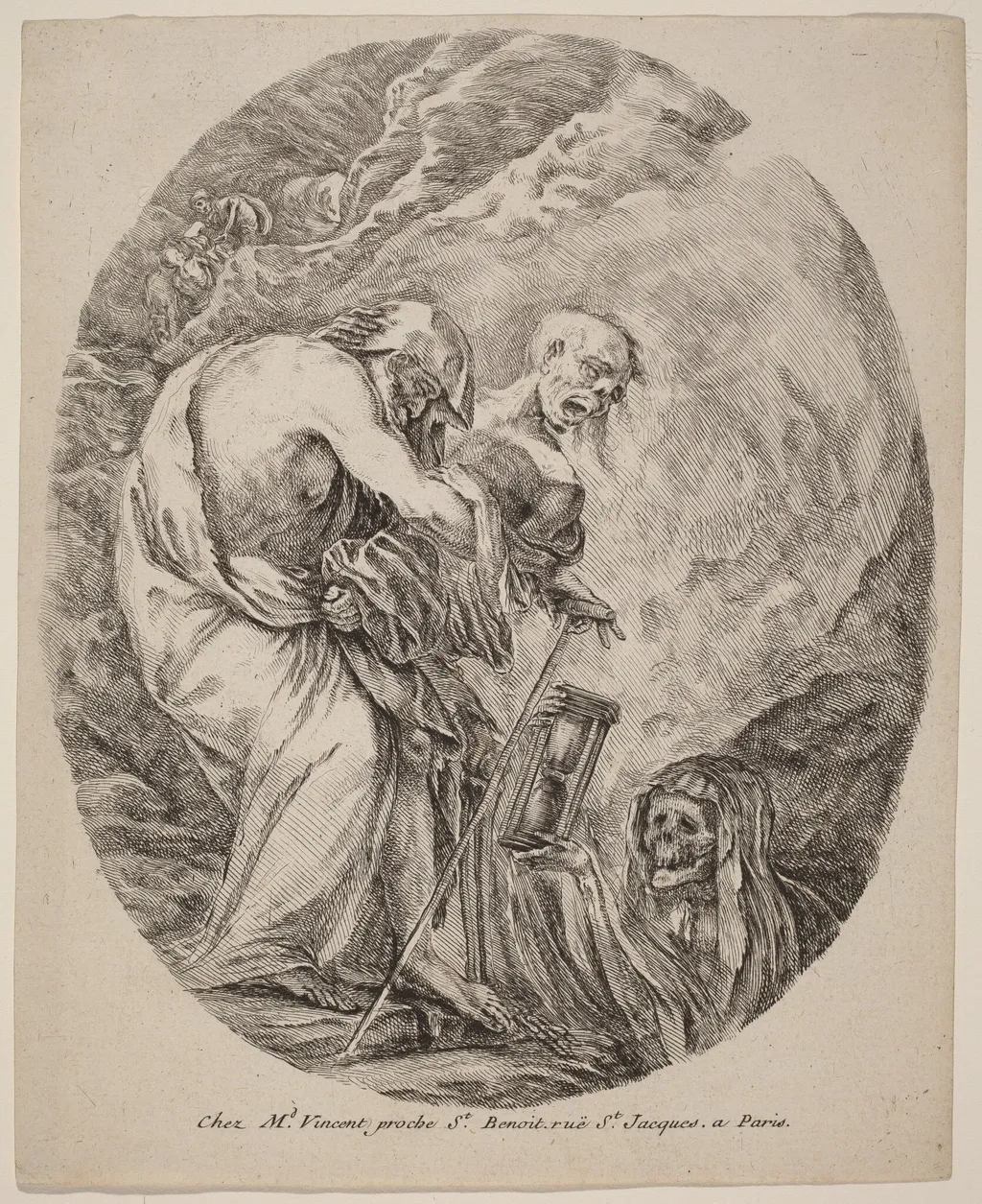 Death with an Old Man, by Stefano Della Bella, ink, 1648