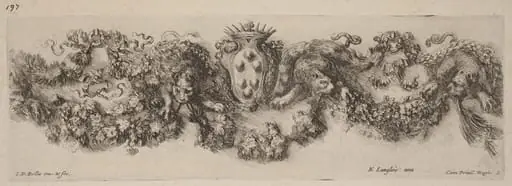 Festoon with Medici Coat of Arms, by Stefano Della Bella