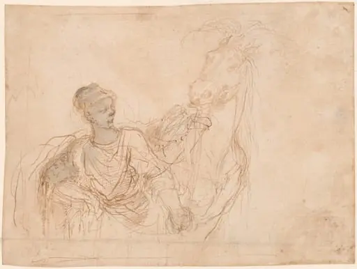 Figure Leading a Horse, by Stefano Della Bella