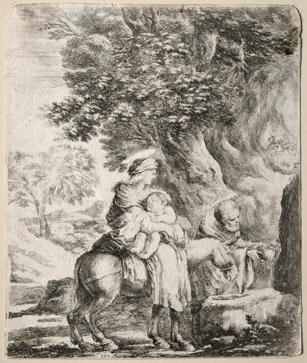 Flight into Egypt, by Stefano Della Bella, 1662