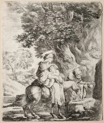 Flight into Egypt, by Stefano Della Bella