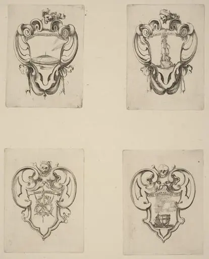 Four Emblems for the Funeral of Prince Francesco de Medici, by Stefano Della Bella