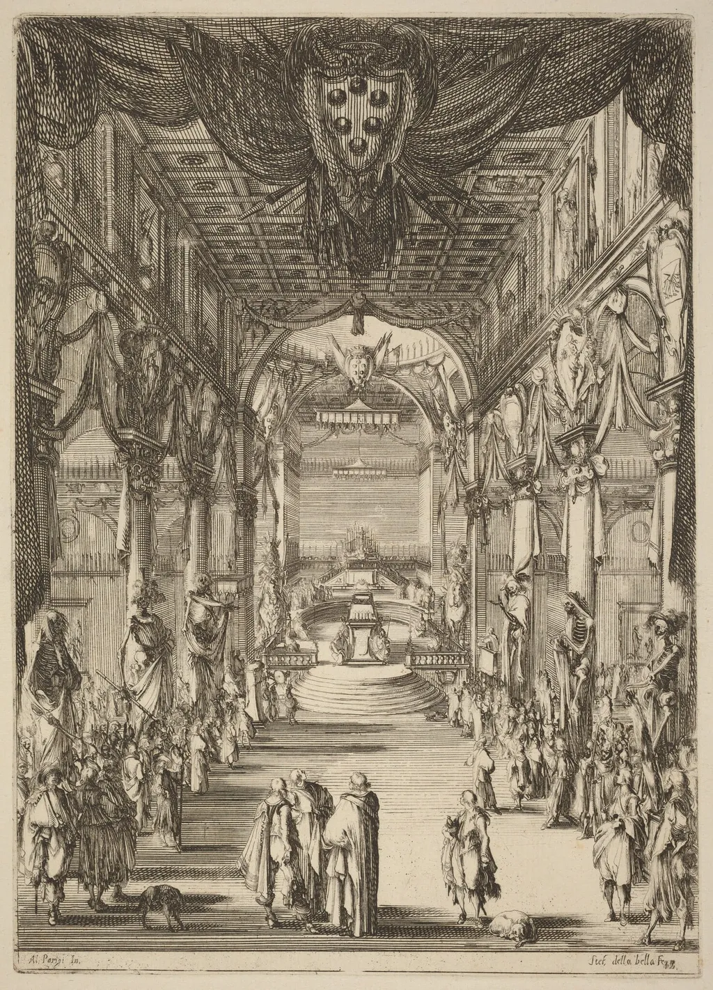 Funeral of Prince Francesco de Medici, by Stefano Della Bella, ink, 1637