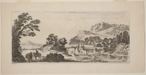 Landscape with Bridge, by Stefano Della Bella