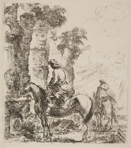 Landscape with Horsemen, by Stefano Della Bella