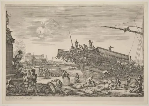 Loading a Ship, by Stefano Della Bella