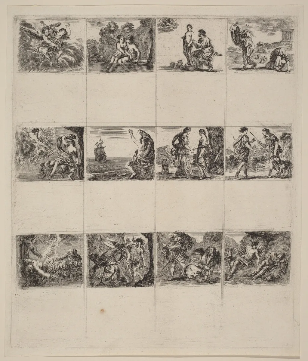 Mythological Playing Cards, by Stefano Della Bella, ink, 1644