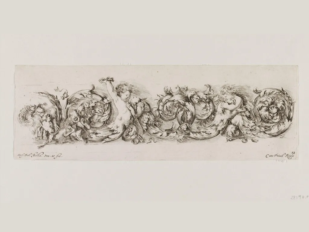 Ornament print, by Stefano della Bella, 1650