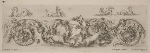 Ornamental Frieze with Marine Creatures, by Stefano Della Bella