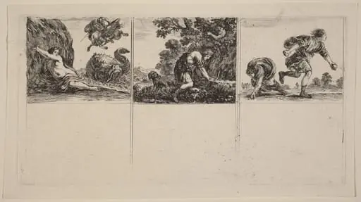 Perseus and Andromeda; Cephalus and Procris; Hippomene and Atalantus, by Stefano Della Bella