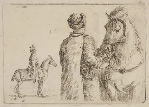 Polish Attendant Holding the Bridle of a Horse, by Stefano Della Bella