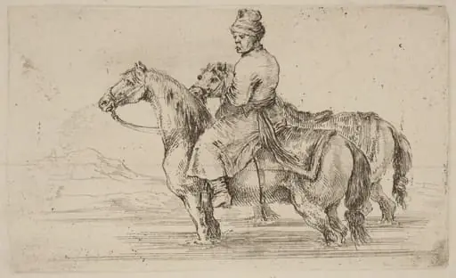 Polish Attendant with Two Horses, by Stefano Della Bella