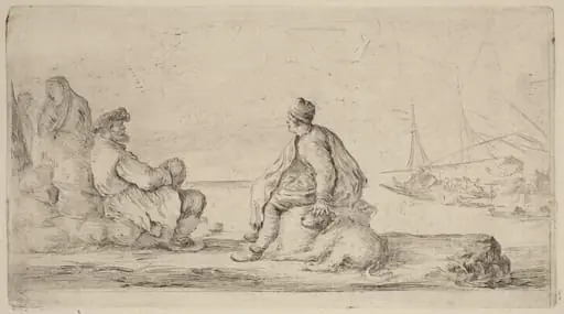Sailors Seated on a Bank, by Stefano Della Bella