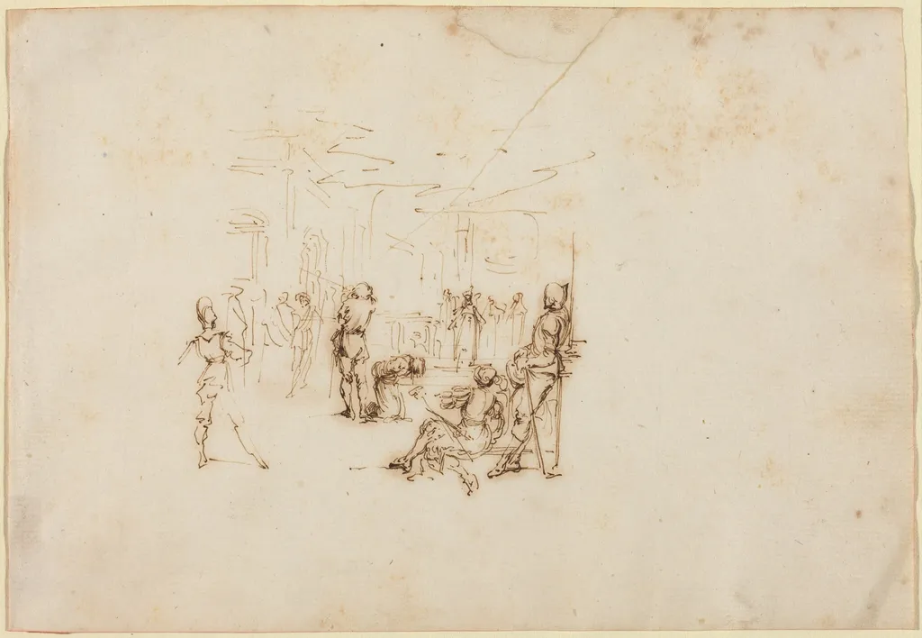 Saint Matthew, by Stefano Della Bella, ink, 1637