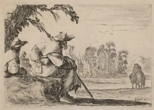 Seated Pilgrims, by Stefano Della Bella