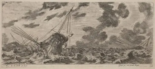 Ship in Tempest, by Stefano Della Bella