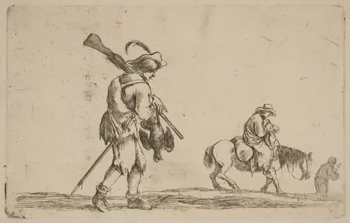 Soldier Holding a Fowl by the Feet, by Stefano Della Bella