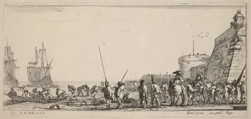 Soldiers Overseeing Embarkation, by Stefano Della Bella