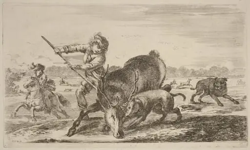 Stag at Bay, by Stefano Della Bella