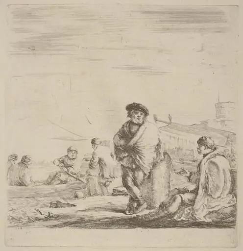 Standing Sailor Talking with a Seated Levantine, by Stefano Della Bella