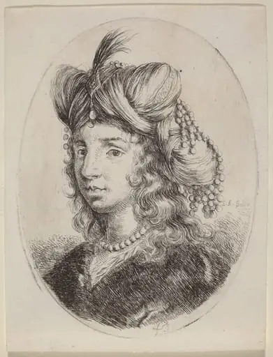 Sultaness Adorned with Pearls, Turned to the Left, by Stefano Della Bella