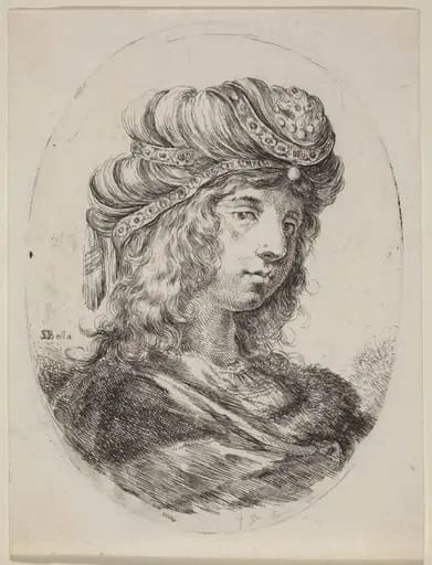 Sultaness in a Banded Turban, Turned to the Right, by Stefano Della Bella